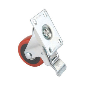 5" HD Caster - Double Locking - Swiveling - 4 Hole Mounting Plate
