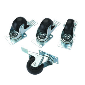 3" Caster Set - Double Locking/Swiveling with 4 Hole Mounting Plate - 4 Pack