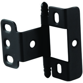Non-Mortise Full Wrap Hinge with Ball Finial in Black Finish