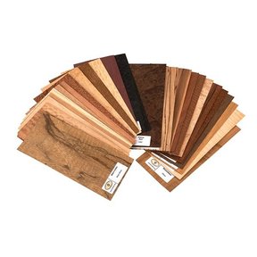 Wood Identification Kit & Veneer Sample Pack - Exotic Species - 4" x 9" - 25 Piece