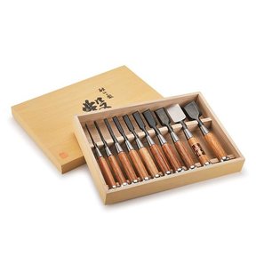 Okyo Japanese Chisel Set with Storage Box - 10 Piece