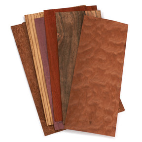 Exotic Wood Veneer - 4-1/2" to 7-1/2" - Mixed Variety - 3 Square Foot Pack