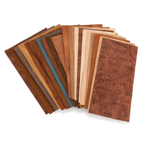 Domestic and Exotic Wood Veneer - 5-1/2" to 7-1/2" Width - Mixed Variety- 10 Square Foot  Pack