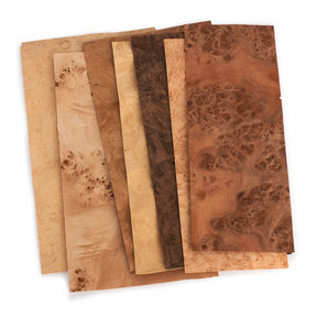 Burl Wood Veneer - 4-1/2" to 7-1/2" Width - Mixed Variety - 3 Square Foot Pack