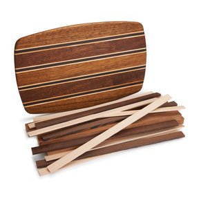 Exotic Cutting Board Kit - 3/4" x 9-3/4" x 16" - Angelique, Hard Maple & Wenge