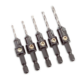 Countersinks with Twist Drill Bits Set -5 Piece